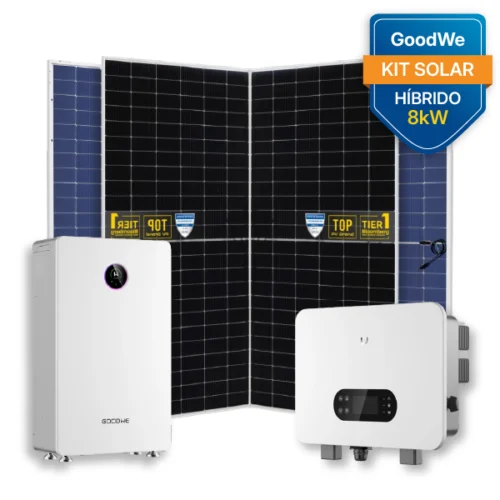 Kit 8kw híbrido goodwe 14 paneles solares 585watt watt 1 Inversor 8kw hibrido 1 bateria litio goodwe de 14.3kwh 280A